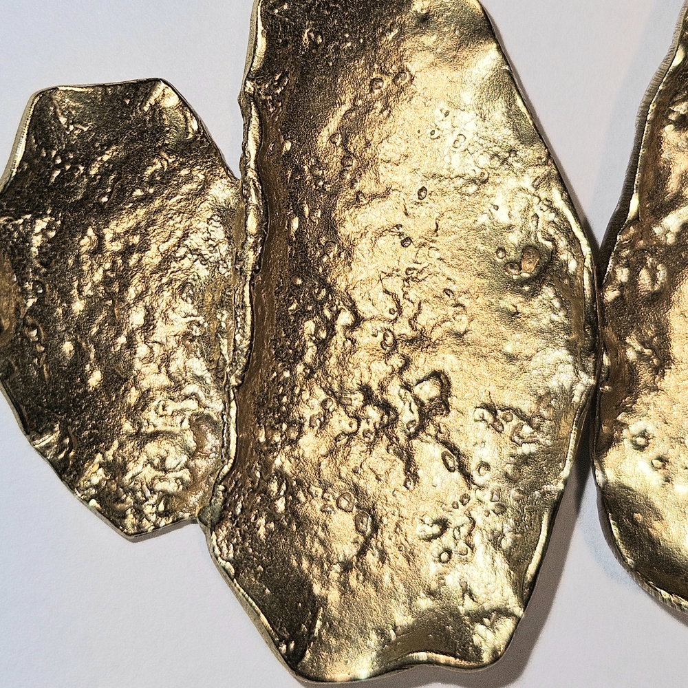NEW Zara Gold Statement Earrings Metallic Maximalism Avant Garde Party - Picture 5 of 6